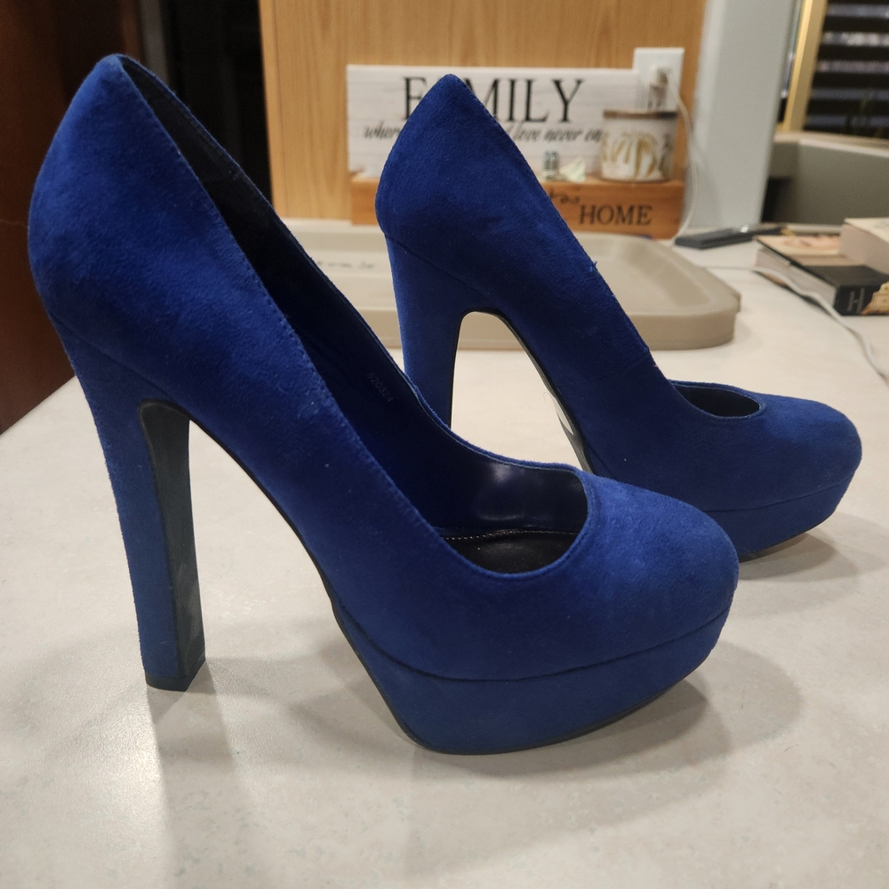 Charlotte Russe Royal Blue Suede Heels